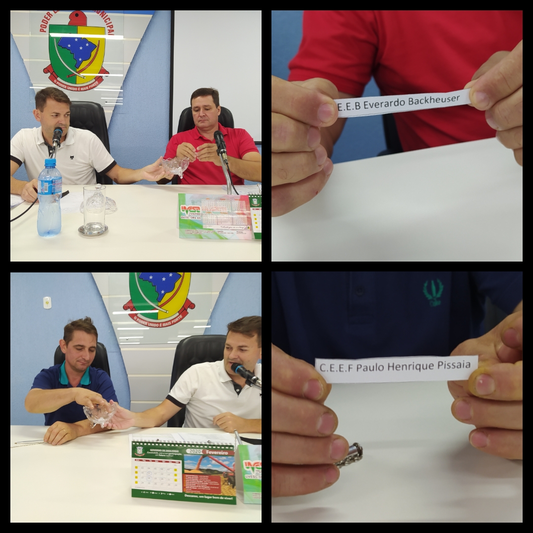 E.E.B Everardo Backheuser e C.E.E.F Paulo Henrique Pissaia são comtempladas no sorteio público para compor as duas vagas restantes da Câmara Mirim 2020