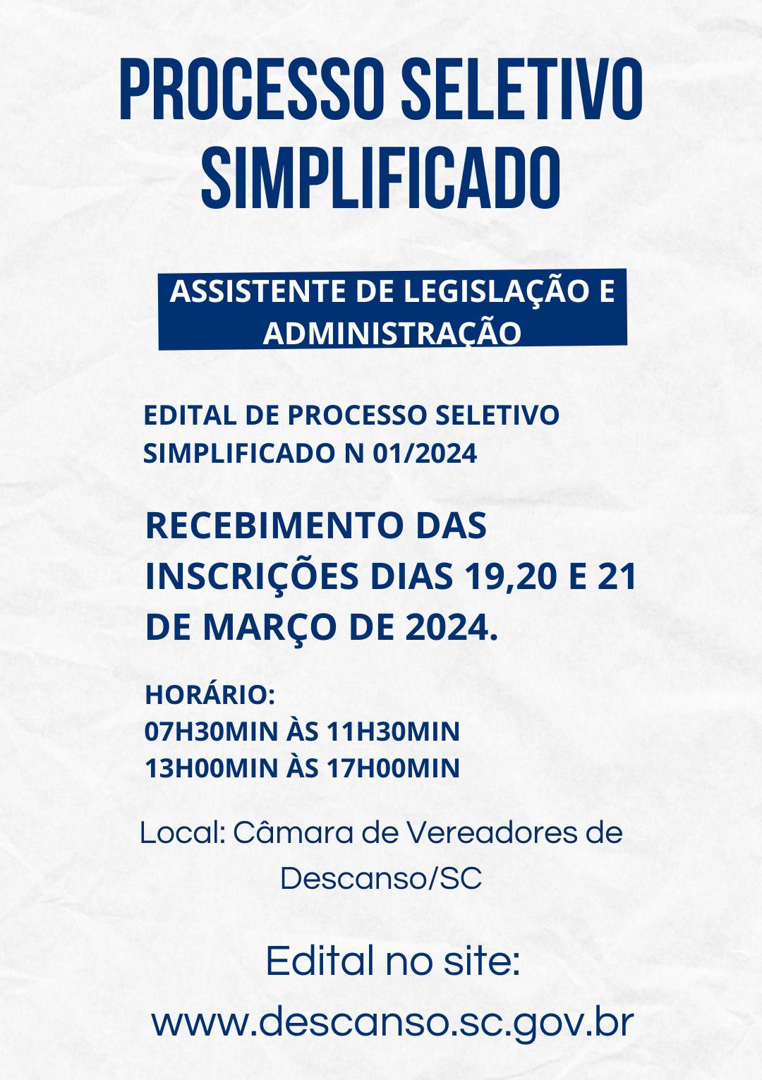 EDITAL PROCESSO SELETIVO SIMPLIFICADO Nº 01.2024