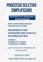 EDITAL PROCESSO SELETIVO SIMPLIFICADO Nº 01.2024