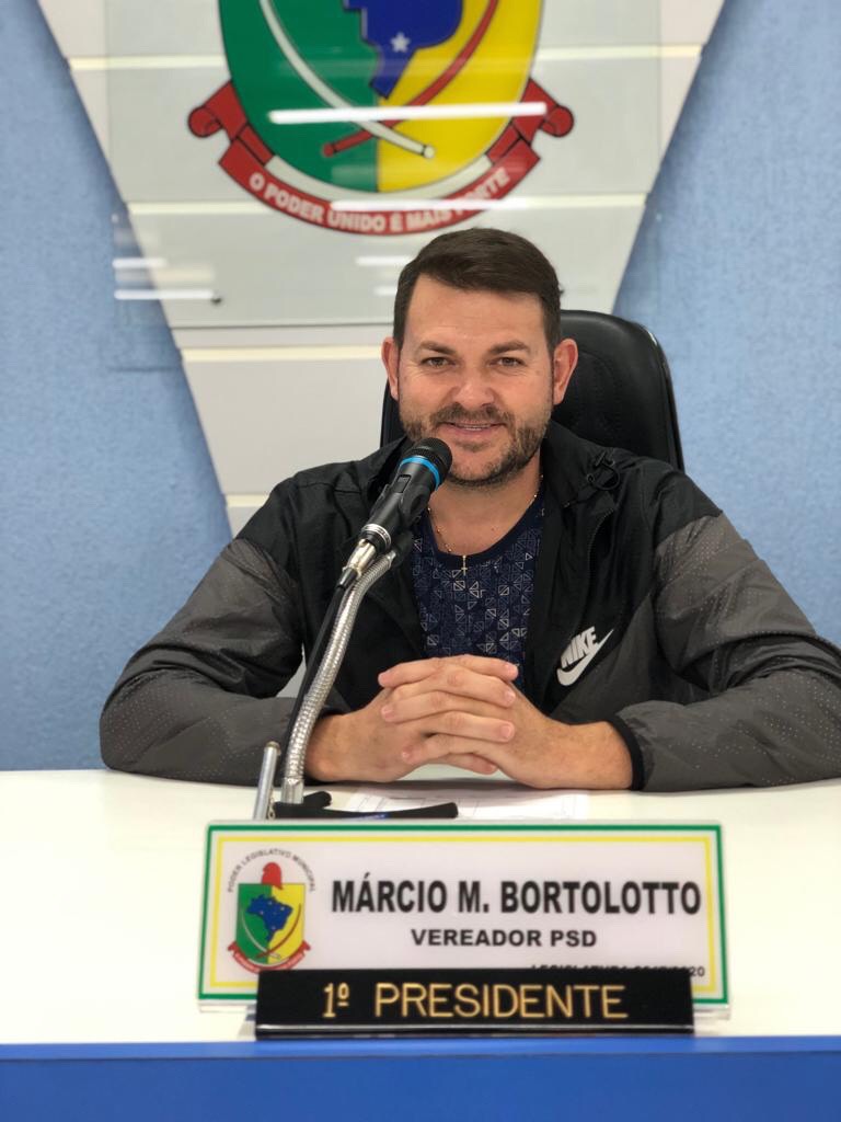 VEREADOR MÁRCIO BORTOLOTO ASSUME A PRESIDÊNCIA NO MÊS JUNHO DE 2019