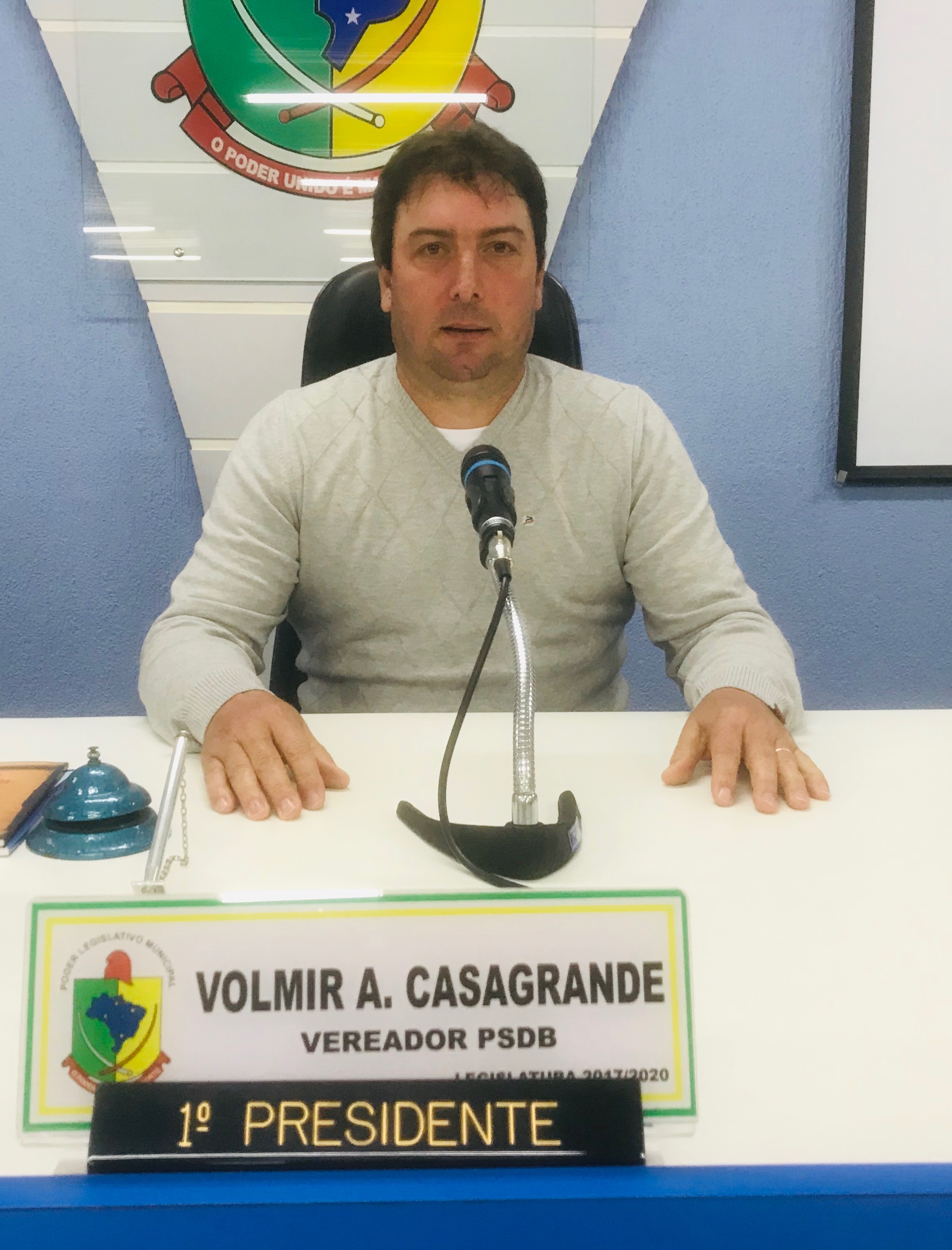 Vereador Volmir Casagrande assume a presidência pelo período de até seis (06) meses