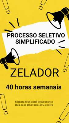 Processo Seletivo Simplificado para Zelador 